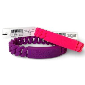 Marc By Marc Jacobs—2x Silicone 'Standard Supply' Bracelets—Pink & Purple *NWT*